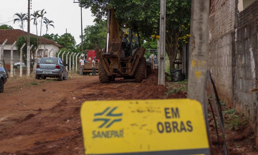 obras sanepar água